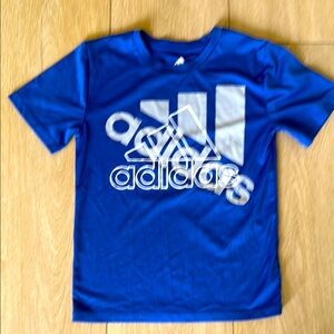 Adidas Blue Graphic T-Shirt Dri Fit Kids Small